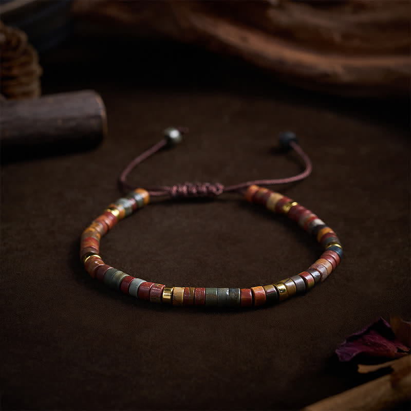 Nimara Ritual Small Picasso Jasper Beads Energy String Bracelet
