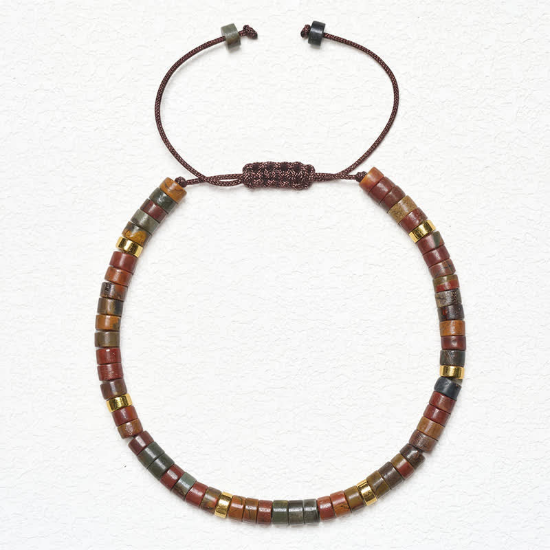 Nimara Ritual Small Picasso Jasper Beads Energy String Bracelet