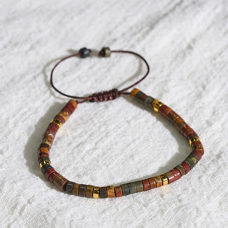 Nimara Ritual Small Picasso Jasper Beads Energy String Bracelet