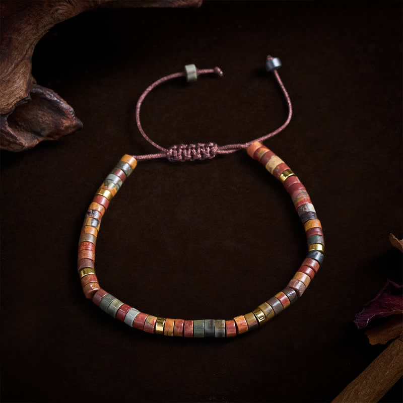 Nimara Ritual Small Picasso Jasper Beads Energy String Bracelet