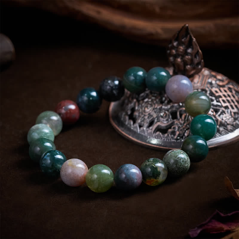 Nimara Ritual Natural Stone Sea Sediment Jasper Agate Protection Peace Bracelet