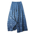 Nimara Ritual Cotton Linen Vintage Floral Pattern Women's Elastic Waist Wide Leg Pants With Pockets