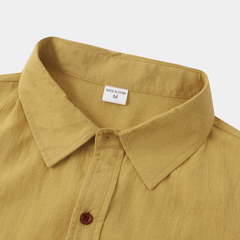 Nimara Ritual Summer Casual Solid Buttons Men's Short Sleeve Shirts With Decorative Pockets
