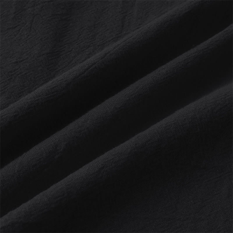 Nimara Ritual Summer Casual Solid Buttons Men's Short Sleeve Shirts With Decorative Pockets