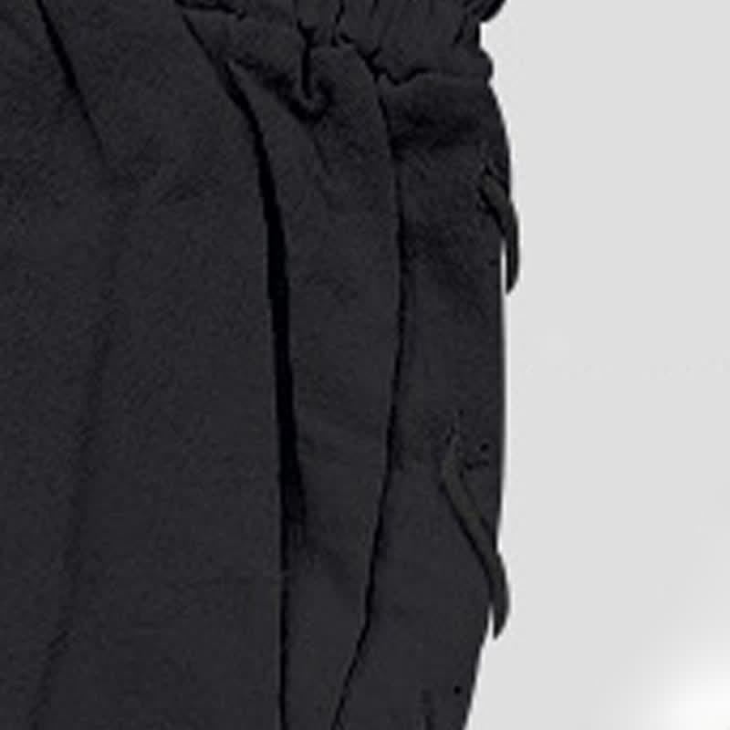 Nimara Ritual Summer Casual Drawstring Side Slit Solid Bermuda Shorts Men's Straight Leg Pants With Pockets