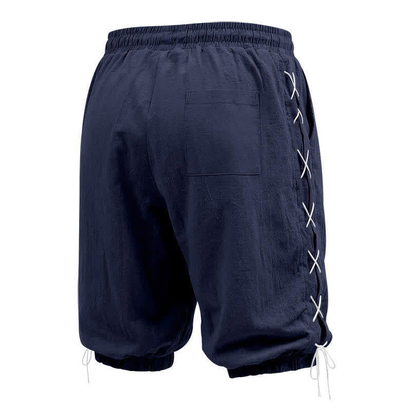 Nimara Ritual Summer Casual Drawstring Side Slit Solid Bermuda Shorts Men's Straight Leg Pants With Pockets