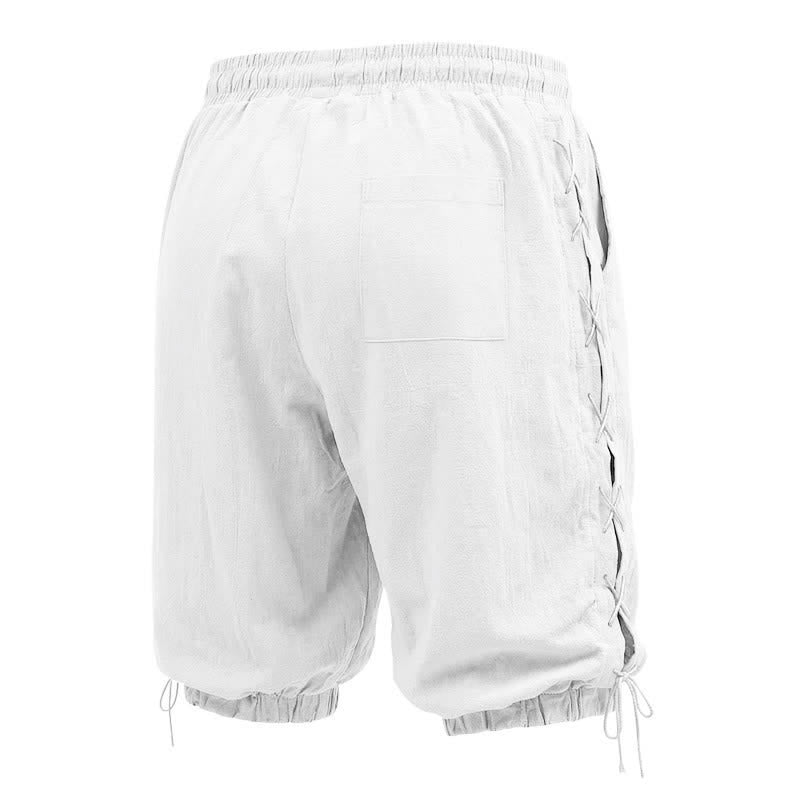 Nimara Ritual Summer Casual Drawstring Side Slit Solid Bermuda Shorts Men's Straight Leg Pants With Pockets