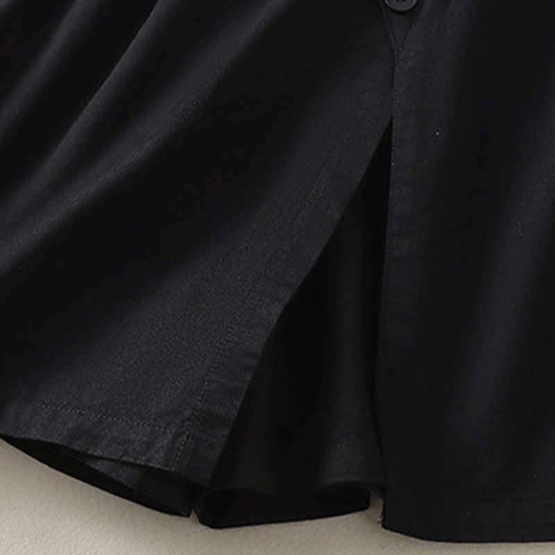 Nimara Ritual Summer Casual Decorative Buttons Solid Women's Shorts With Pockets
