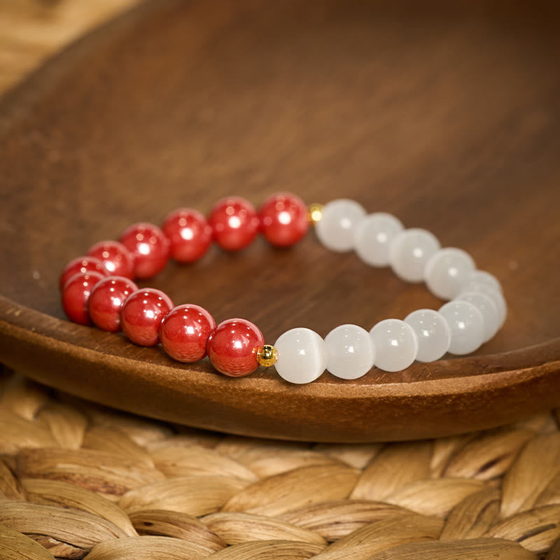 Nimara Ritual Cinnabar White Cat's Eye Calm Bracelet