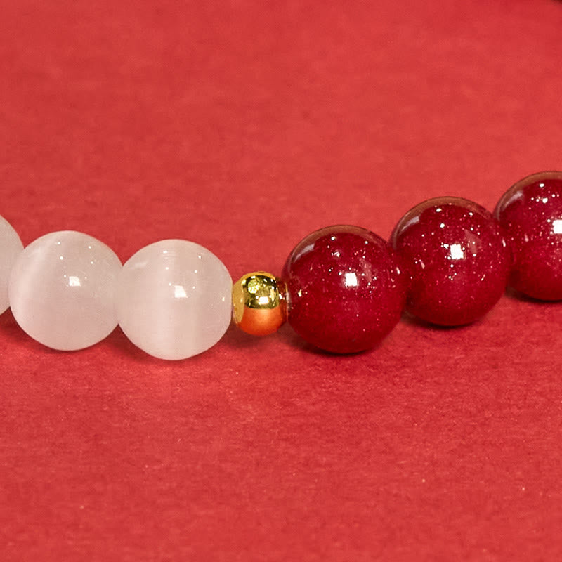 Nimara Ritual Cinnabar White Cat's Eye Calm Bracelet