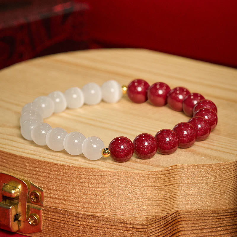 Nimara Ritual Cinnabar White Cat's Eye Calm Bracelet