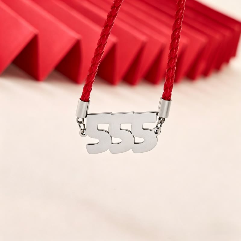 Nimara Ritual Angel Numbers Titanium Steel Adjustable String Faith Necklace Pendant