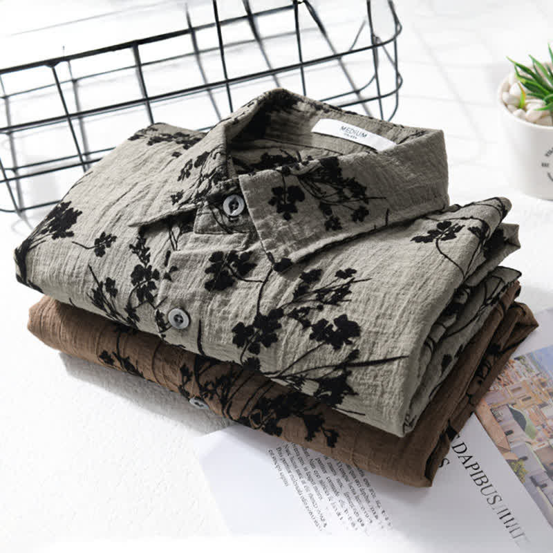 Nimara Ritual Summer Casual Button-Up Floral Men's Short Sleeve Shirt With Decorative Pocket