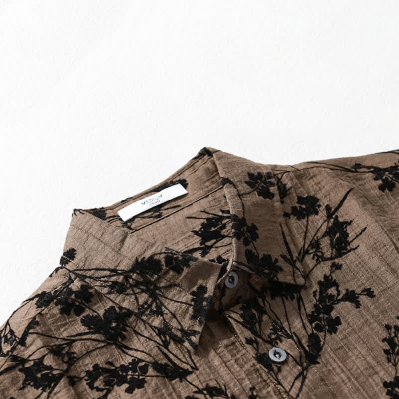 Nimara Ritual Summer Casual Button-Up Floral Men's Short Sleeve Shirt With Decorative Pocket