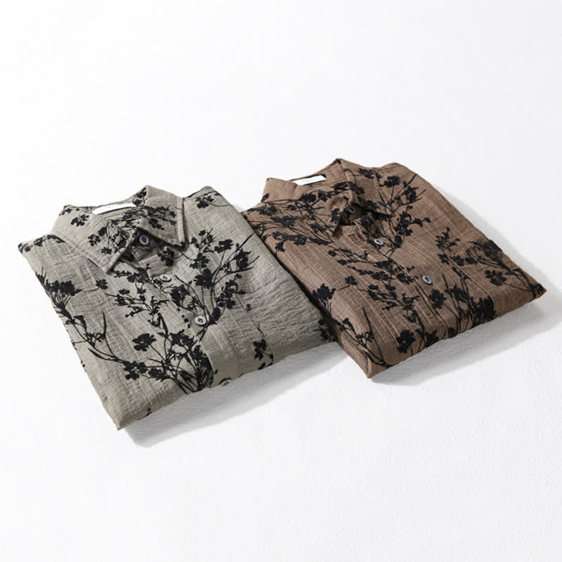 Nimara Ritual Summer Casual Button-Up Floral Men's Short Sleeve Shirt With Decorative Pocket