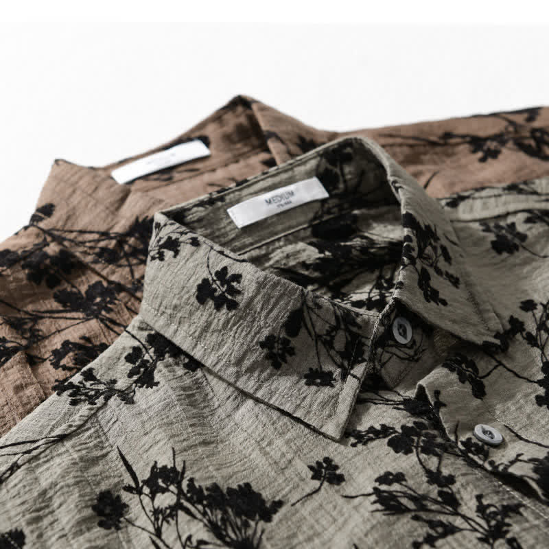 Nimara Ritual Summer Casual Button-Up Floral Men's Short Sleeve Shirt With Decorative Pocket