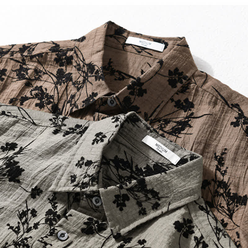 Nimara Ritual Summer Casual Button-Up Floral Men's Short Sleeve Shirt With Decorative Pocket