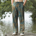 Nimara Ritual Cotton Vintage Baroque Pattern Men's Tapered Pants With Pockets