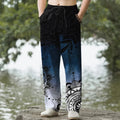 Nimara Ritual Cotton Ombre Mandala Pattern Men's Tapered Pants With Pockets