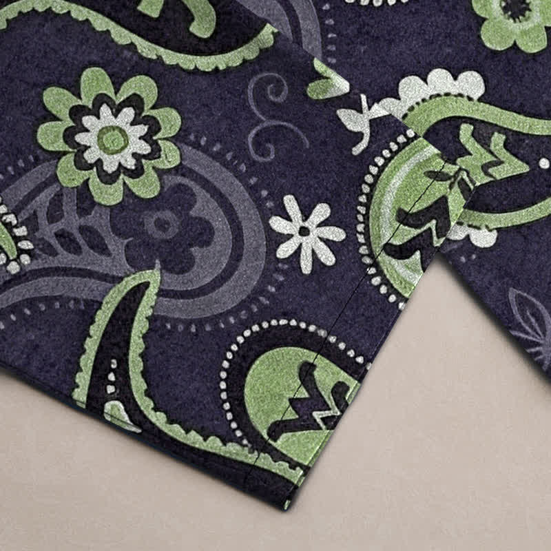 Nimara Ritual Cotton Paisley Floral Pattern Men's Tapered Pants With Pockets