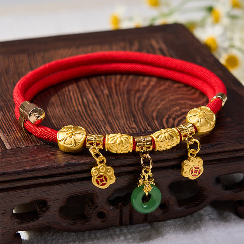Nimara Ritual Red String Fu Character Peace Buckle Strength Adjustable Cats Dogs Pet Collar