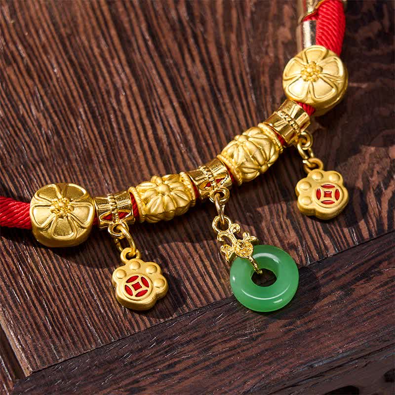 Nimara Ritual Red String Fu Character Peace Buckle Strength Adjustable Cats Dogs Pet Collar