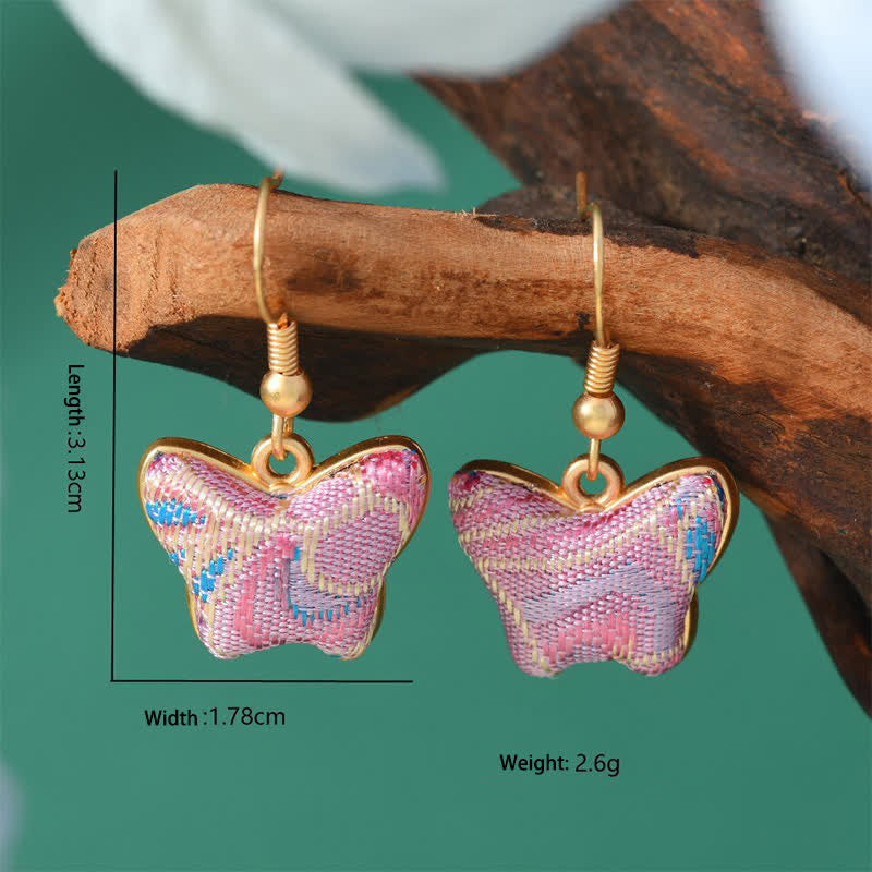 Nimara Ritual Song Brocade Colorful Tone Floral Prosperity Drop Earrings