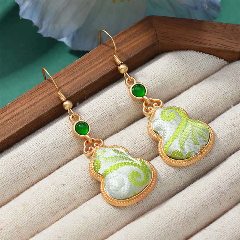 Nimara Ritual Song Brocade Colorful Tone Floral Prosperity Drop Earrings