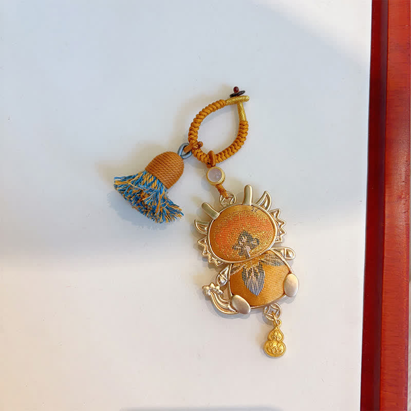 Nimara Ritual Song Brocade Handmade Chinese Zodiac Tassel Lucky Keychain