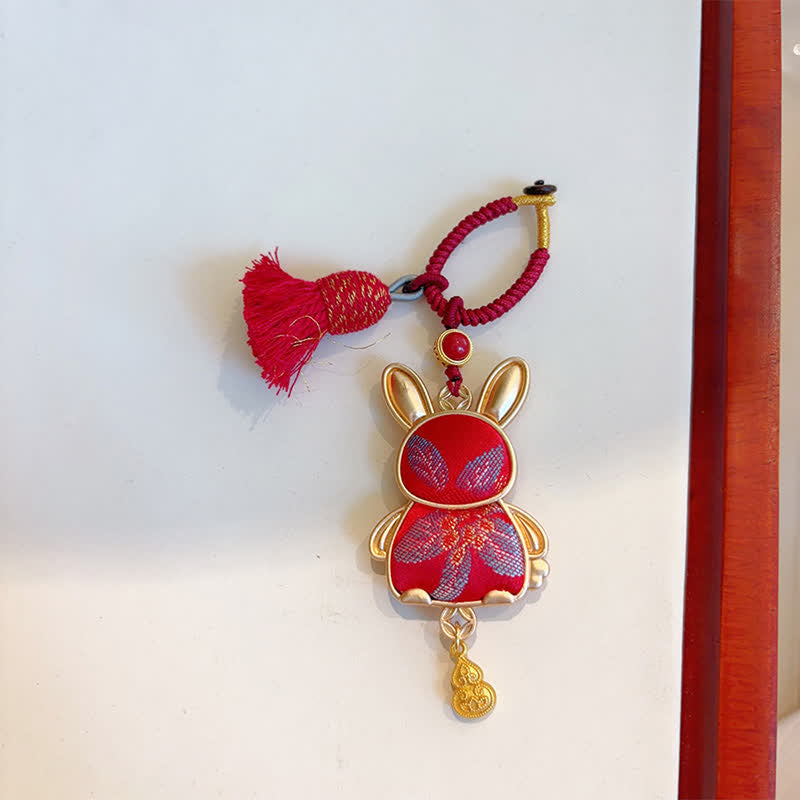 Nimara Ritual Song Brocade Handmade Chinese Zodiac Tassel Lucky Keychain