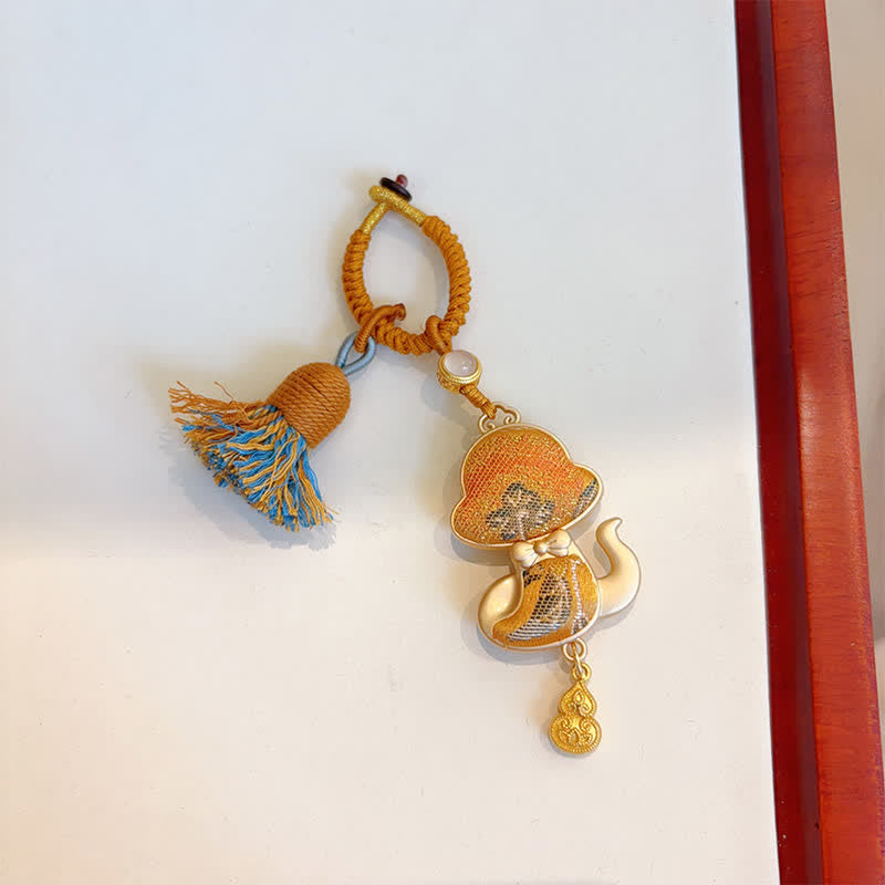 Nimara Ritual Song Brocade Handmade Chinese Zodiac Tassel Lucky Keychain
