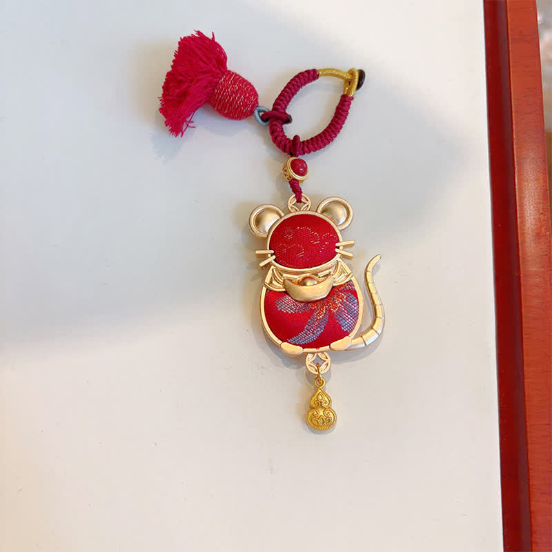 Nimara Ritual Song Brocade Handmade Chinese Zodiac Tassel Lucky Keychain