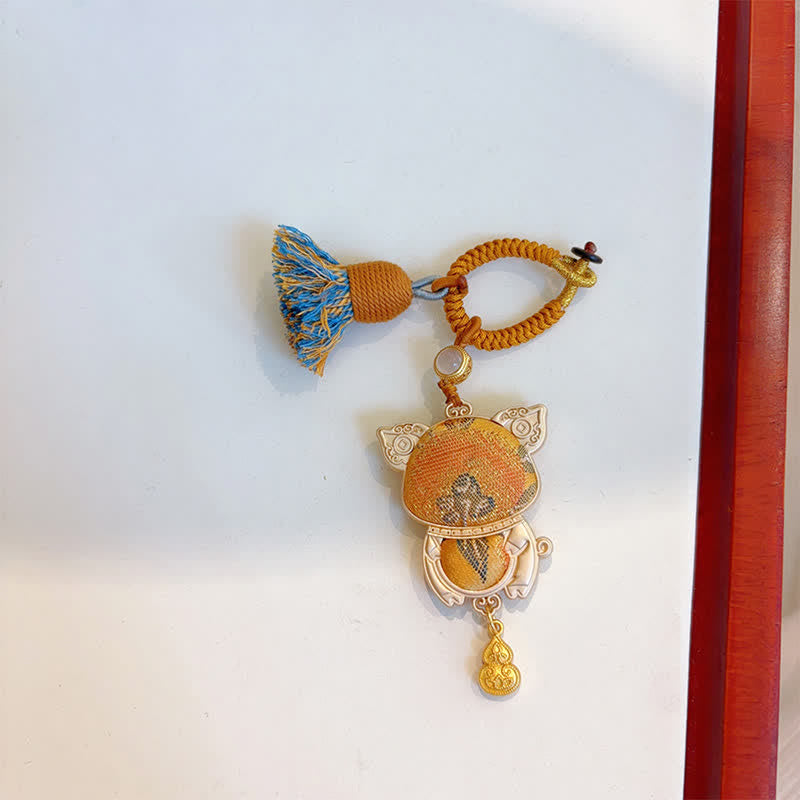 Nimara Ritual Song Brocade Handmade Chinese Zodiac Tassel Lucky Keychain