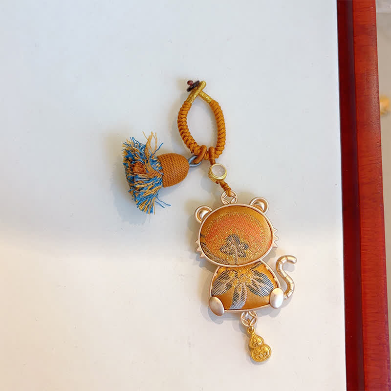 Nimara Ritual Song Brocade Handmade Chinese Zodiac Tassel Lucky Keychain