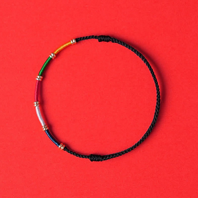 Nimara Ritual Handmade Five Color Wind Horse Prayer Flag Protection Bracelet