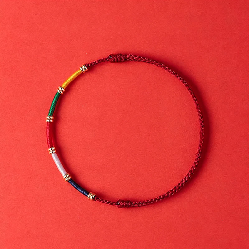 Nimara Ritual Handmade Five Color Wind Horse Prayer Flag Protection Bracelet