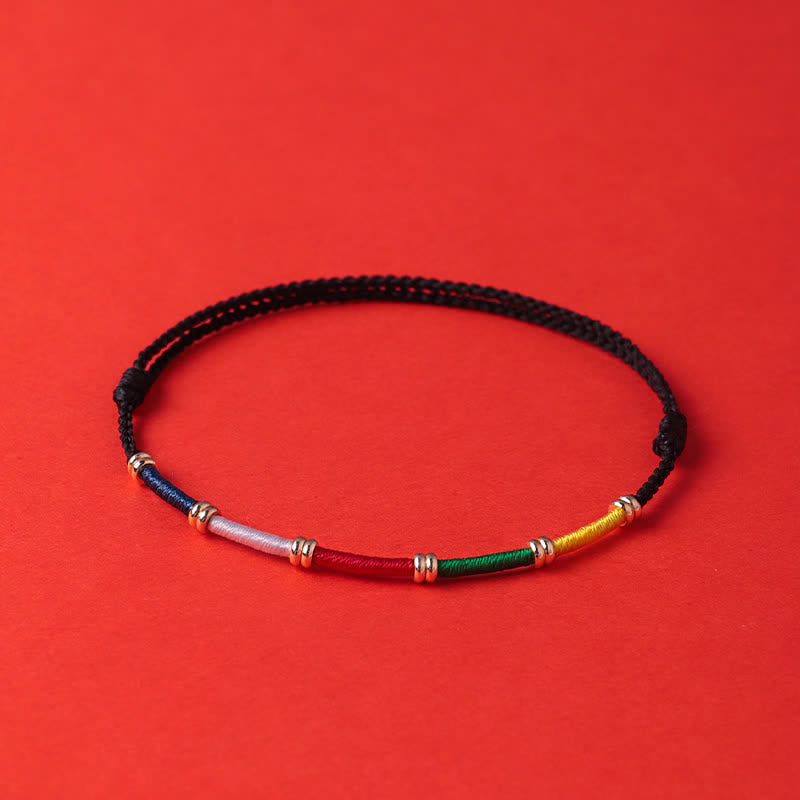 Nimara Ritual Handmade Five Color Wind Horse Prayer Flag Protection Bracelet