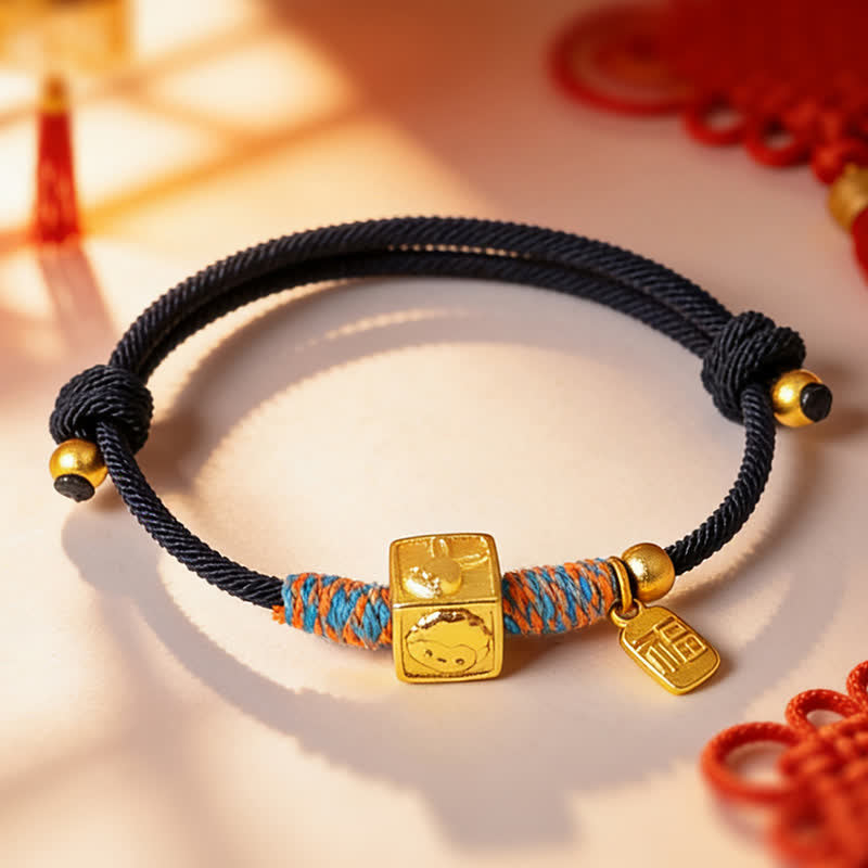 Nimara Ritual Handmade Three Harmony Chinese Zodiac Protection Red String Bracelet