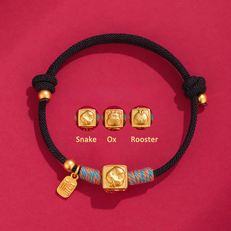 Nimara Ritual Handmade Three Harmony Chinese Zodiac Protection Red String Bracelet