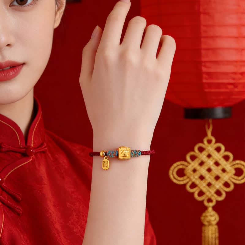 Nimara Ritual Handmade Three Harmony Chinese Zodiac Protection Red String Bracelet