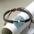 Nimara Ritual Jade Peace Buckle Hand-Woven Tranquility Adjustable Bracelet
