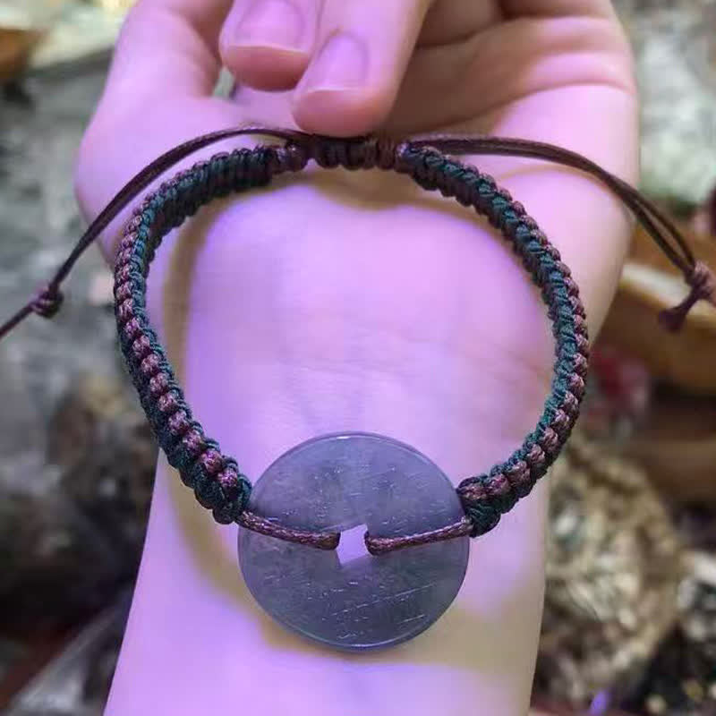 Nimara Ritual Jade Peace Buckle Hand-Woven Tranquility Adjustable Bracelet