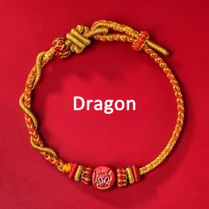 Nimara Ritual Cinnabar Chinese Zodiac Blessing Hand-Woven Red String Bracelet