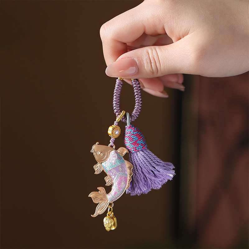 Nimara Ritual Song Brocade Koi Fish Prosperity Keychain