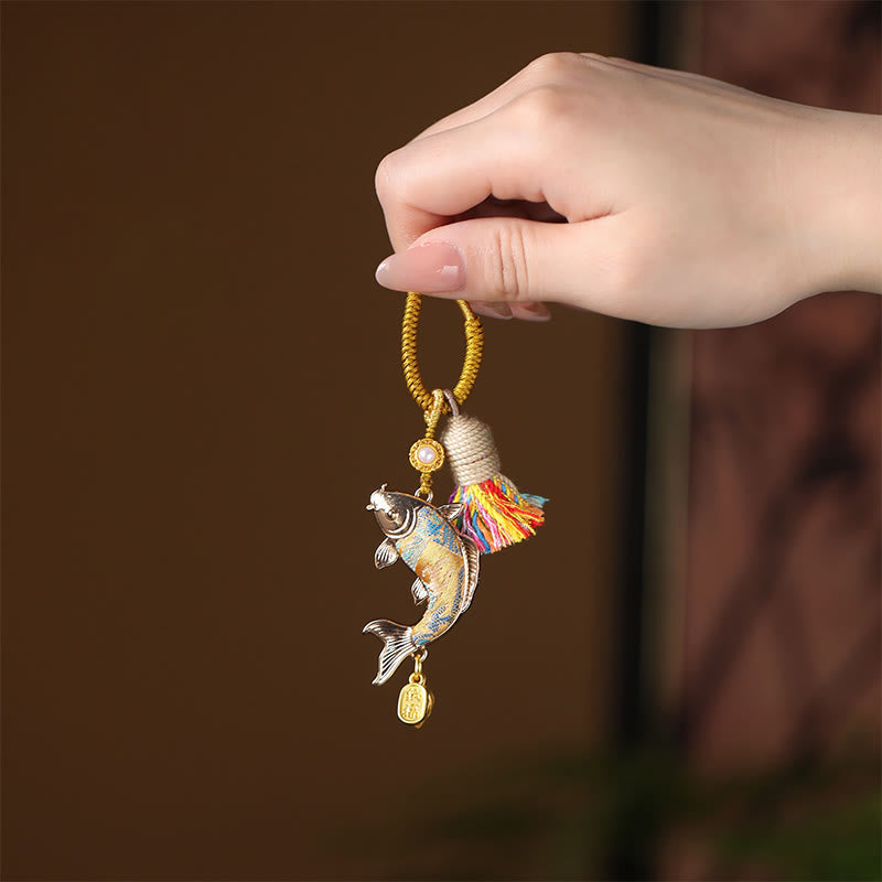 Nimara Ritual Song Brocade Koi Fish Prosperity Keychain