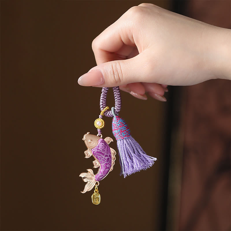Nimara Ritual Song Brocade Koi Fish Prosperity Keychain
