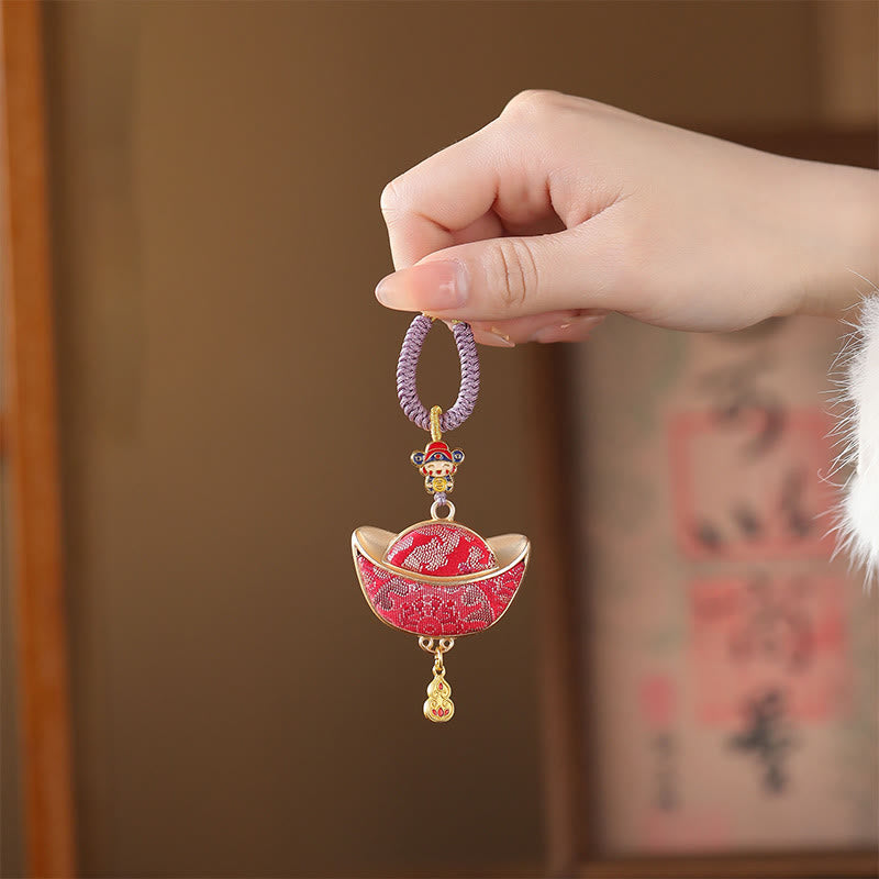 Nimara Ritual Song Brocade Yuanbao Luck Keychain