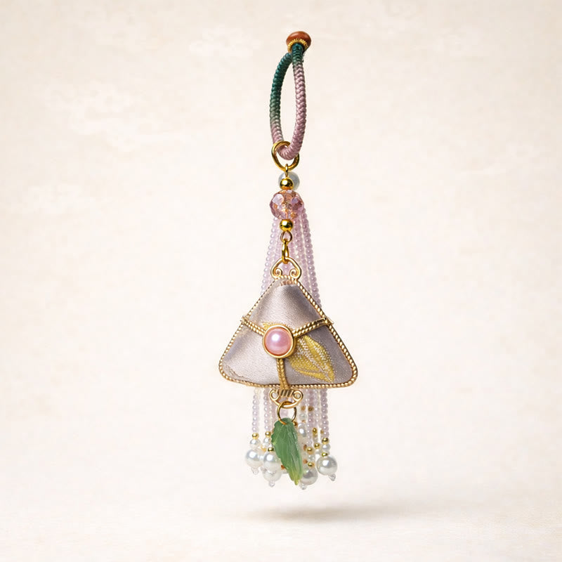 Nimara Ritual Song Brocade Zongzi Leaf Balance Keychain