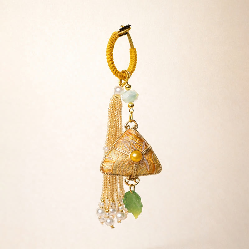 Nimara Ritual Song Brocade Zongzi Leaf Balance Keychain