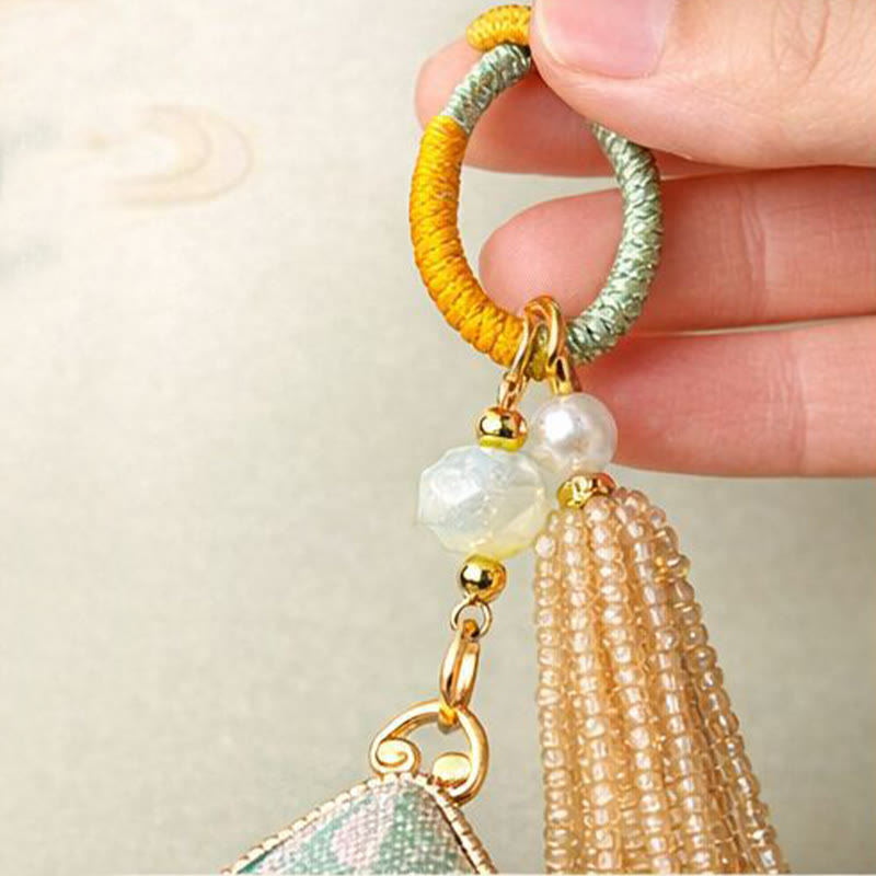 Nimara Ritual Song Brocade Zongzi Leaf Balance Keychain